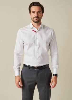 Chemise manches longues coupe cintrée blanc MARVELIS homme