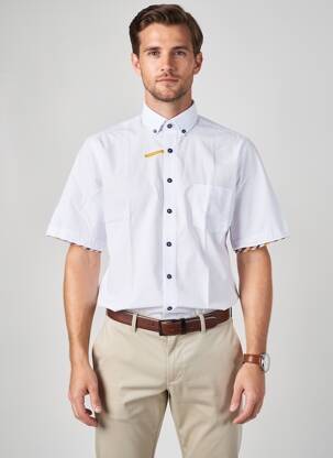 Chemise manches courtes coupe droite blanc REDMOND homme
