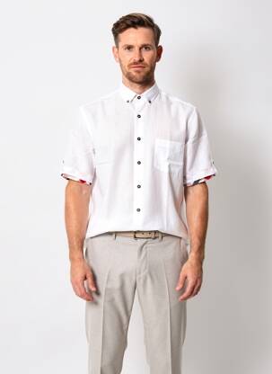 Chemise manches courtes coupe droite blanc REDMOND homme