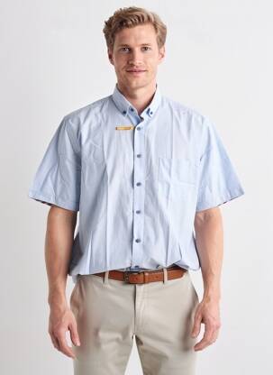 Chemise manches courtes coupe droite bleu REDMOND homme