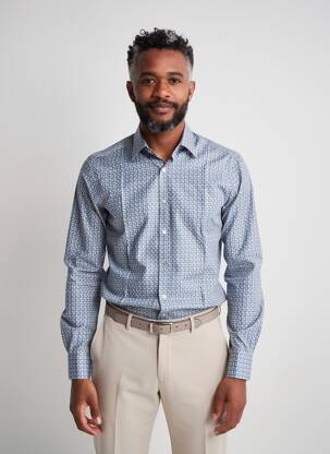 Chemise manches longues imprimé fantaisie bleu DARIO BELTRAN homme