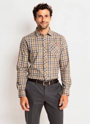 Chemise manches longues poches beige ELLE EST OU LA MER homme
