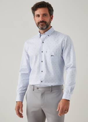 Chemise manches longues poches bleu DARIO BELTRAN homme