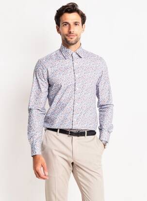 Chemise manches longues coupe cintrée bleu MARVELIS homme