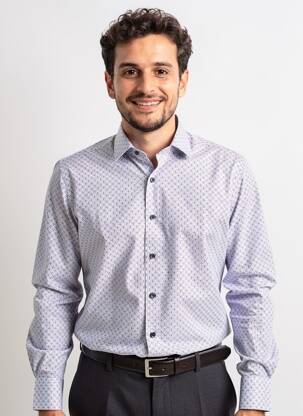 Chemise manches longues imprimé fantaisie bleu MARVELIS homme