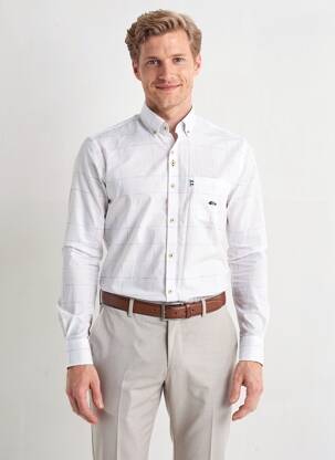 Chemise manches longues poches blanc DARIO BELTRAN homme