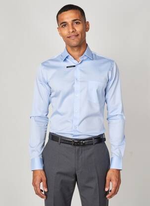 Chemise manches longues poches bleu REDMOND homme