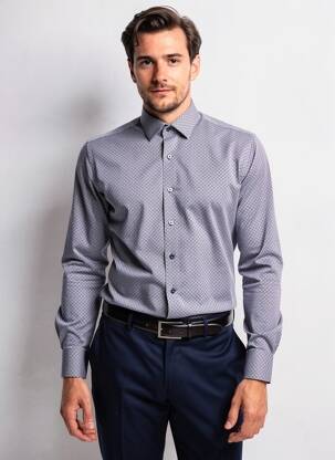 Chemise manches longues imprimé fantaisie bleu MARVELIS homme