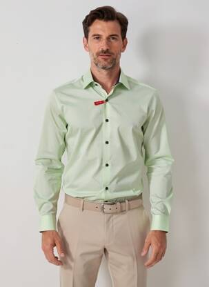 Chemise manches longues coupe cintrée vert MARVELIS homme