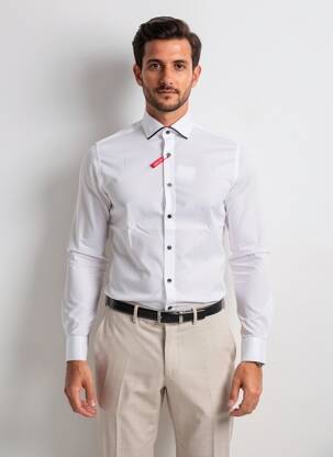 Chemise manches longues coupe cintrée blanc MARVELIS homme