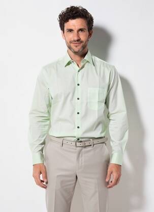 Chemise manches longues poches vert MARVELIS homme