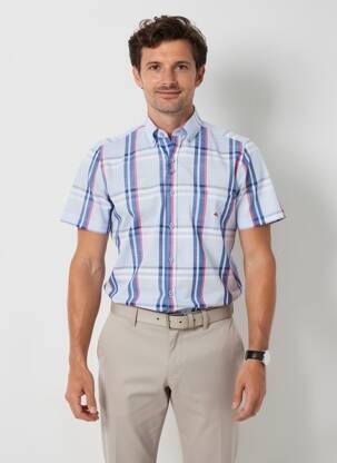 Chemise manches courtes poches bleu DARIO BELTRAN homme