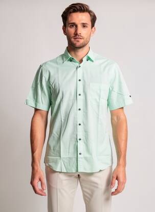 Chemise manches courtes poches vert MARVELIS homme