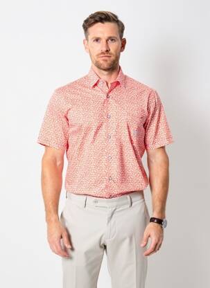 Chemise manches courtes poches orange DARIO BELTRAN homme