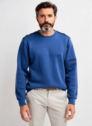 Sweat-shirt stretch manches longues bleu STIL PARK homme