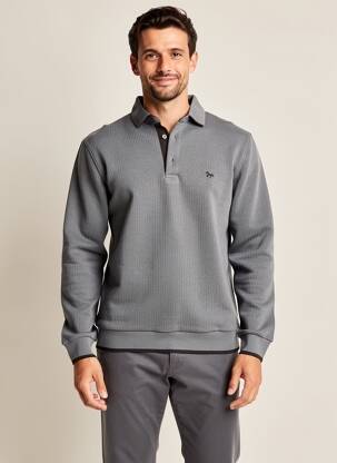 Sweat-shirt stretch manches longues gris STIL PARK homme