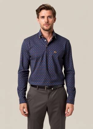 Polo manches longues manches longues bleu DARIO BELTRAN homme