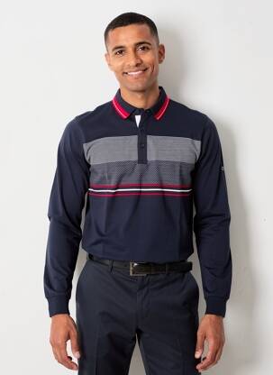 Polo manches longues manches longues bleu ELLE EST OU LA MER homme