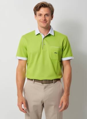 Polo stretch manches courtes vert DARIO BELTRAN homme