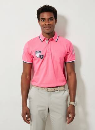 Polo tissage jersey manches courtes rose CAMBERABERO homme