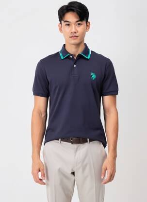 Polo sérigraphie manches courtes bleu U.S. POLO ASSN homme