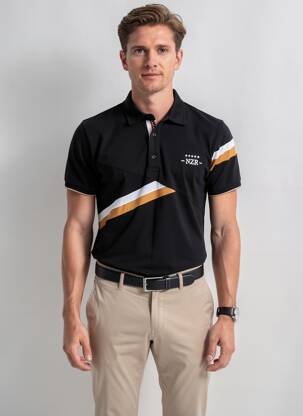 Polo tissage jersey manches courtes noir CAMBERABERO homme