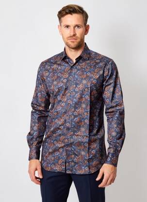 Chemise manches longues coupe cintrée bleu MARVELIS homme