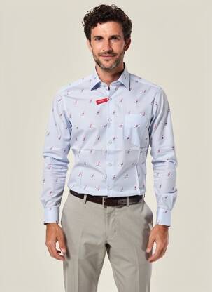 Chemise manches longues coupe cintrée bleu MARVELIS homme