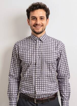 Chemise manches longues imprimé carreaux bleu DARIO BELTRAN homme