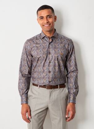 Chemise manches longues coupe cintrée bleu DARIO BELTRAN homme