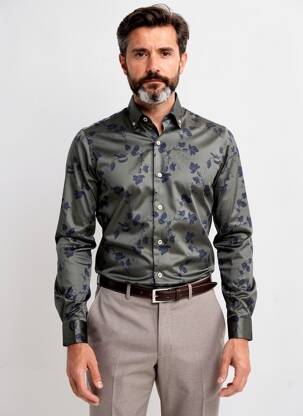 Chemise manches longues coupe cintrée vert DARIO BELTRAN homme