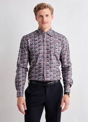 Chemise manches longues imprimé fantaisie bleu DARIO BELTRAN homme