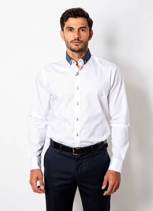 Chemise manches longues coupe cintrée blanc MARVELIS homme