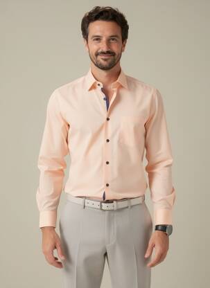 Chemise manches longues poches orange MARVELIS homme