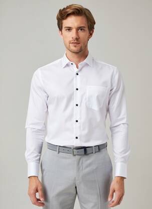 Chemise manches longues poches blanc MARVELIS homme
