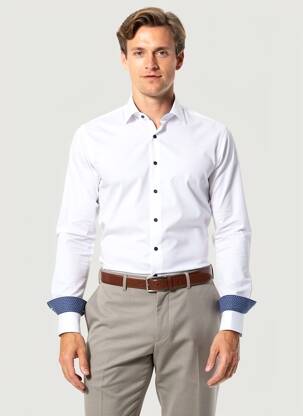 Chemise manches longues coupe droite blanc MARVELIS homme