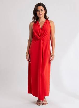Robe longue sans manche sans manche rouge LOLA CASADEMUNT femme