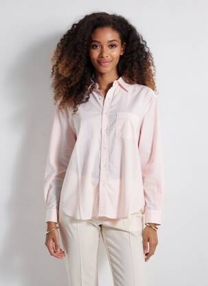 Chemisier coupe cintrée manches longues rose MARIE ILE DE RE femme