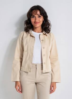 Veste casual poches beige SIGNE NATURE femme