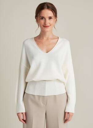 Pull stretch manches longues beige CARTA LIBERA femme