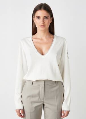Pull col v manches longues beige FREEMAN T.PORTER femme