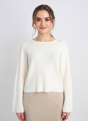 Pull col bateau manches longues beige CARTA LIBERA femme