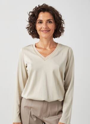 T-shirt manches longues manches longues beige ANDAM femme