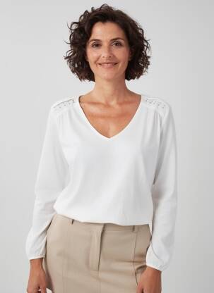T-shirt manches longues manches longues blanc ANDAM femme