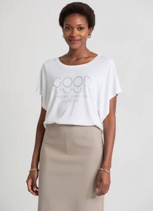 T-shirt sérigraphie floquée manches courtes blanc STREET ONE femme