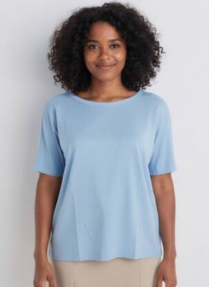 T-shirt sérigraphie floquée manches courtes bleu COP COPINE femme