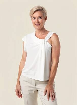 Top stretch manches courtes blanc ANDAM femme
