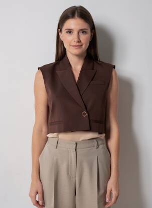 Veste casual col tailleur marron IMPERIAL femme