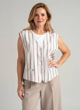 Gilet sans manche doublure beige ANDAM femme