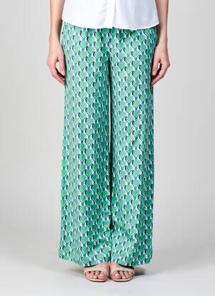 Pantalon large tissage popeline taille normale vert LA VIE EST BELLE femme